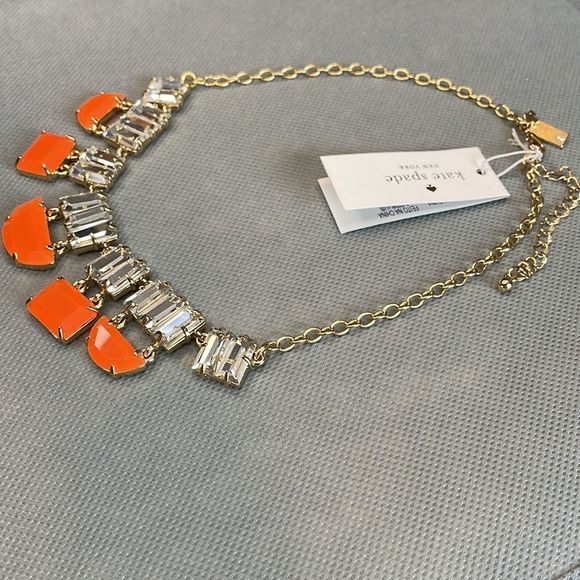 Kate Spade New York Varadero Tile Orange Necklace collar NWT - Picture 2 of 7